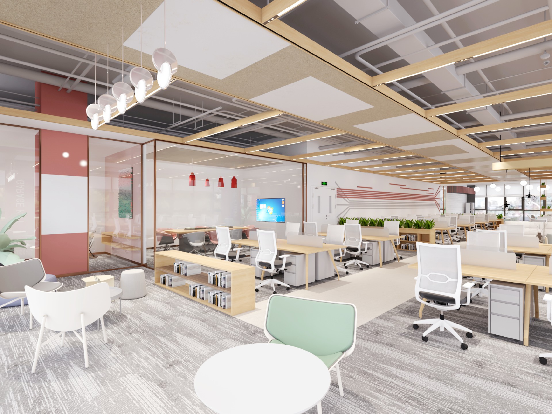 虹口企业公共办公区域设计装修